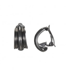 Gun black halfronde metalen oorclips van Belle Miss