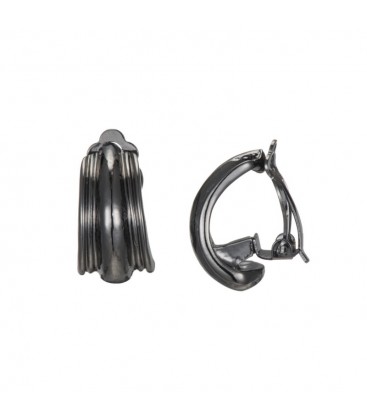 Gun black halfronde metalen oorclips van Belle Miss