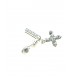 Oorclips met helders strass steentjes in zilerkleurige zetting