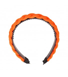 oranje gevlochten haarband