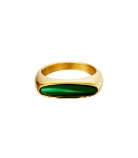 goudkleurige ring met een groene staaf (16)
