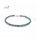 Choker met blauwe glaskralen