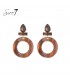 Bruine oorhangers met zirconia steentjes