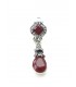 Rode oorclips met heldere strass steentjes