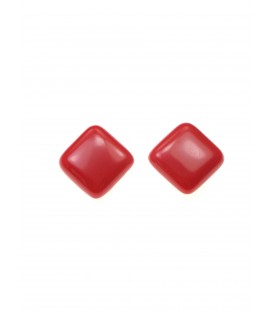 rode vierkante kunststof oorclips
