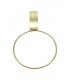 Mooie goudkleurige oorclips met ronde dunne metalen hanger en rechthoekig oor plaatje