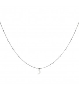 Zilverkleurige ketting met een halve maan