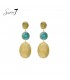 Groene oorbellen met cat eye stenen hangers