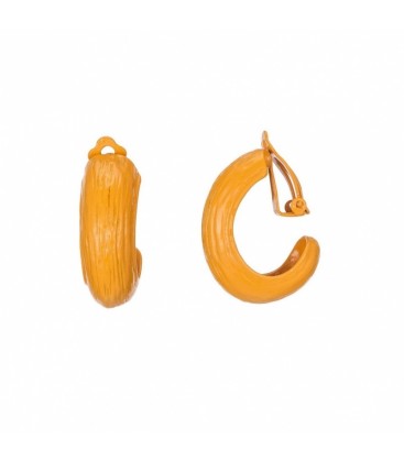 Gele oorclips met streep motief