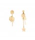 Asymmetrische oorbellen met sterrenbedel en ketting met ster