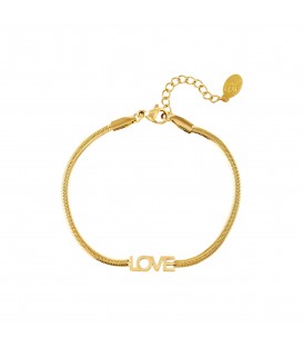 Goudkleurige eenvoudige armband 'LOVE'