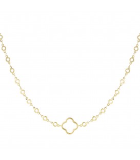 Goudkleurige ketting cirkels met klaver