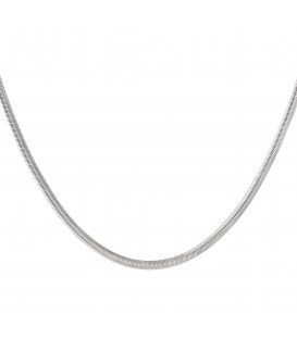 Platte schakelketting zilverkleurig