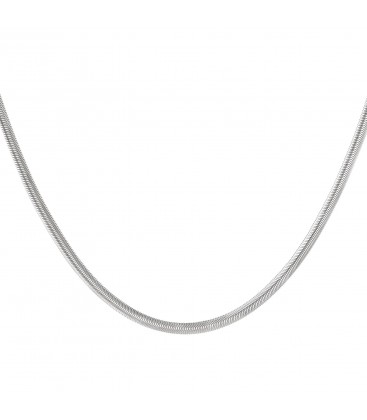 Platte schakelketting zilverkleurig