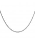 Platte schakelketting zilverkleurig