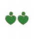 Oorbellen kralen hart en rondje groen