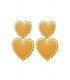 Oranje oorhangers met 2 harten en een goudkleurige rand