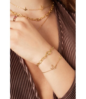 Zilverkleurige armband met als bedel vogels