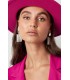 Zilverkleurige oorhangers met hangende slingers en strass steentjes
