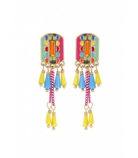 Gekleurde oorclips met mooie hangertjes