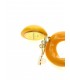 Oranje oorclips met een dubbele hanger
