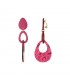 Belle Miss Paarse Oorclips met Bedrukte Ovale Hangers - Trendy Accessoire