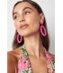 Mint groene langwerpige oorhangers met glas kralen