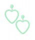 Mint Groene Harten Oorhangers met Glas Kralen - Yehwang Fashion