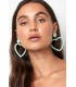 Mint groene harten oorhangers met glas kralen