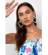 Mint groene harten oorhangers met glas kralen