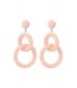 Pastel Roze Oorhangers met Dubbele Ringen en Glas Kralen - Trendy Sieraden voor een Zachte Look