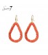 Trendy Oranje Oorhangers met een Goudkleurige Rand - Voeg Elegantie en Glamour toe aan je Look!