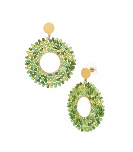 Trendy Groene Glas Kralen Oorhangers met Goudkleurig Oorstukje - Perfecte Accessoires voor Elke Outfit!