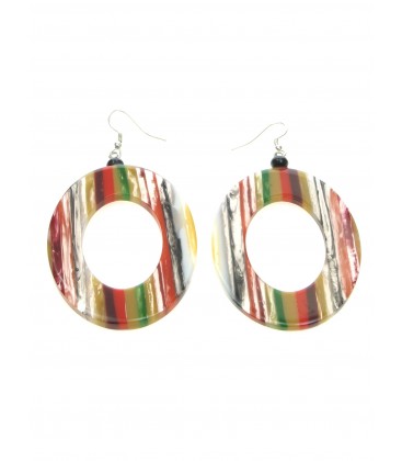Gekleurde oorbellen met ovale hangers