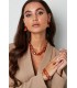 Gekleurde korte hals ketting met glas steentjes