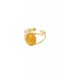 Goudkleurige open ring met een goudkleurig natuur steentjes