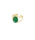 Goudkleurige ring met groen steentje
