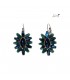 Blauw gekleurde oorhangers met glas kralen