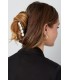 Elegante Zwarte Haarklem met Witte Kunst Parels - Trendy Mode Accessoire