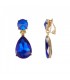 Blauwe Glas Stenen Oorclips - Tijdloze Elegantie voor Jouw Collectie