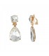 Goudkleurige oorclips met heldere glas stenen