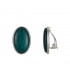Groen Getinte Ovale Oorclips met Zilverkleurige Rand - Perfect voor Elegante Looks
