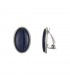 Trendy Blauwe Oorclips met Zilverkleurige Rand - Fashion Accessoires