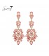 Feestelijk roze oorhangers met glas steentjes