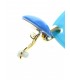 Blauwe oorclips met een ruitvormige hanger