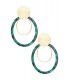 Groen met goudkleurige cirkels oorhangers
