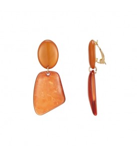 Elegante Oranje Oorclips met Uniek Patroon - Shop Nu voor Stijlvolle Sieraden