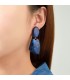 Prachtige Blauwe Oorclips met Motief - Luxe Sieraden