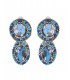 Blauw gekleurde oorclips met kleine kraaltjes