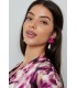 Roze Bloem Oorhangers met Parel - Stijlvolle Mode Accessoires